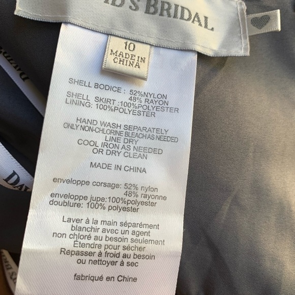 David’s Bridal grey strapless maxi grown dress 10 - Picture 8 of 9